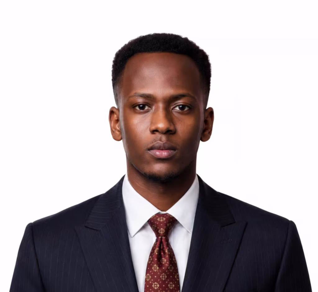 A young black man in suit